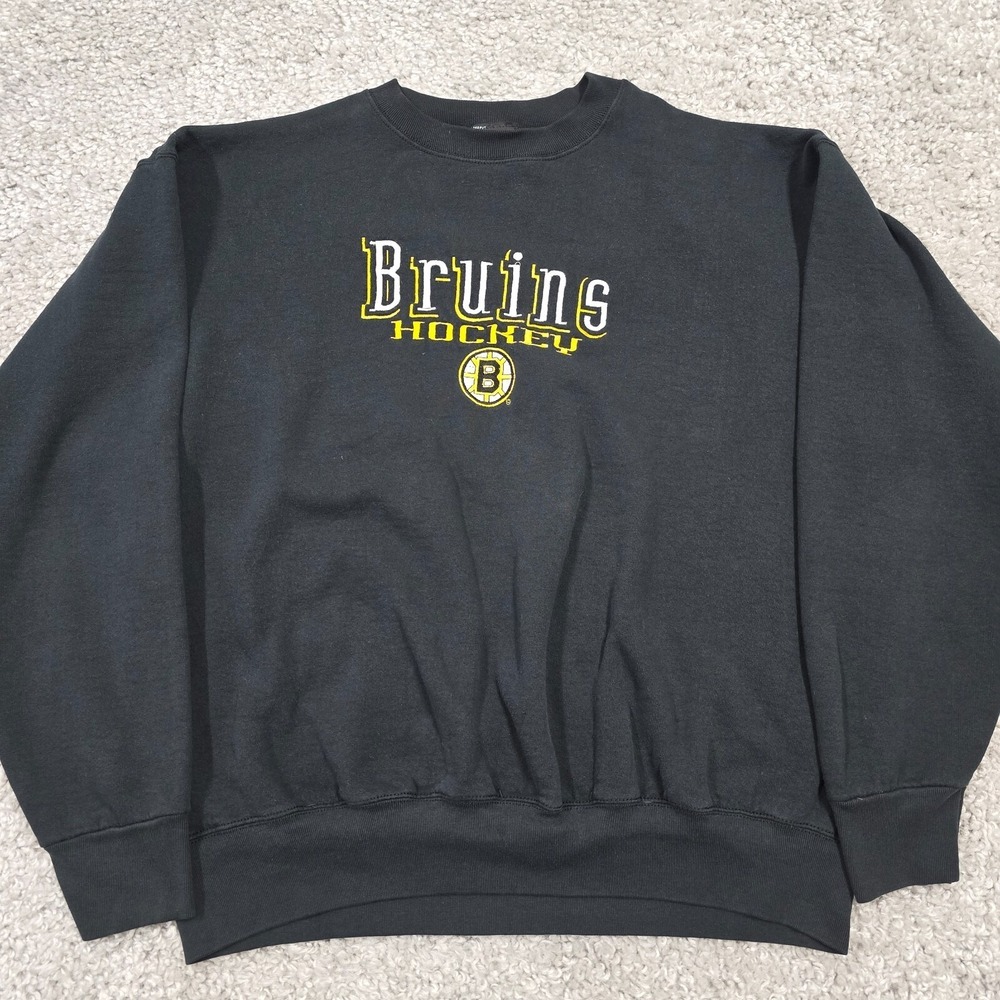 Vintage Boston Bruins Hockey Sweatshirt Mens XXL Black 90s Made in USA
